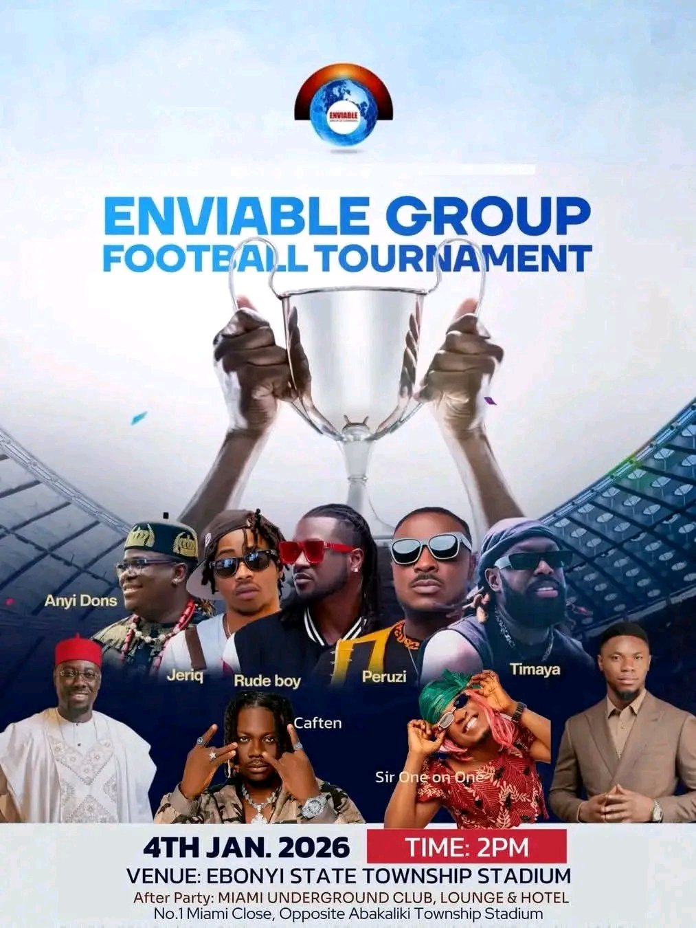 Enviable football tournament group after party